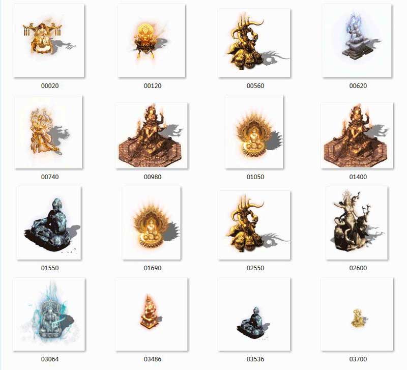 魔神雕像自定义动态NPC超清素材