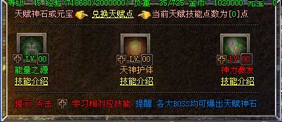 传奇天赋心法功能NPC